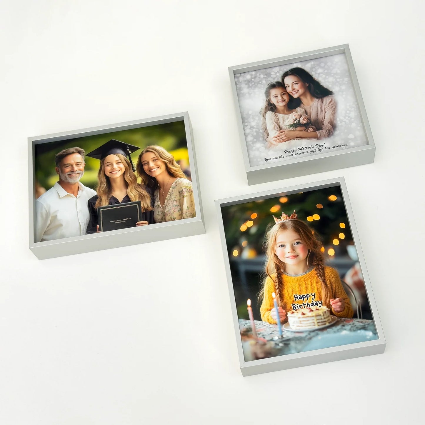 Personalised photo slate in heart shape, natural stone texture, photo print | GiftlyArtPrint