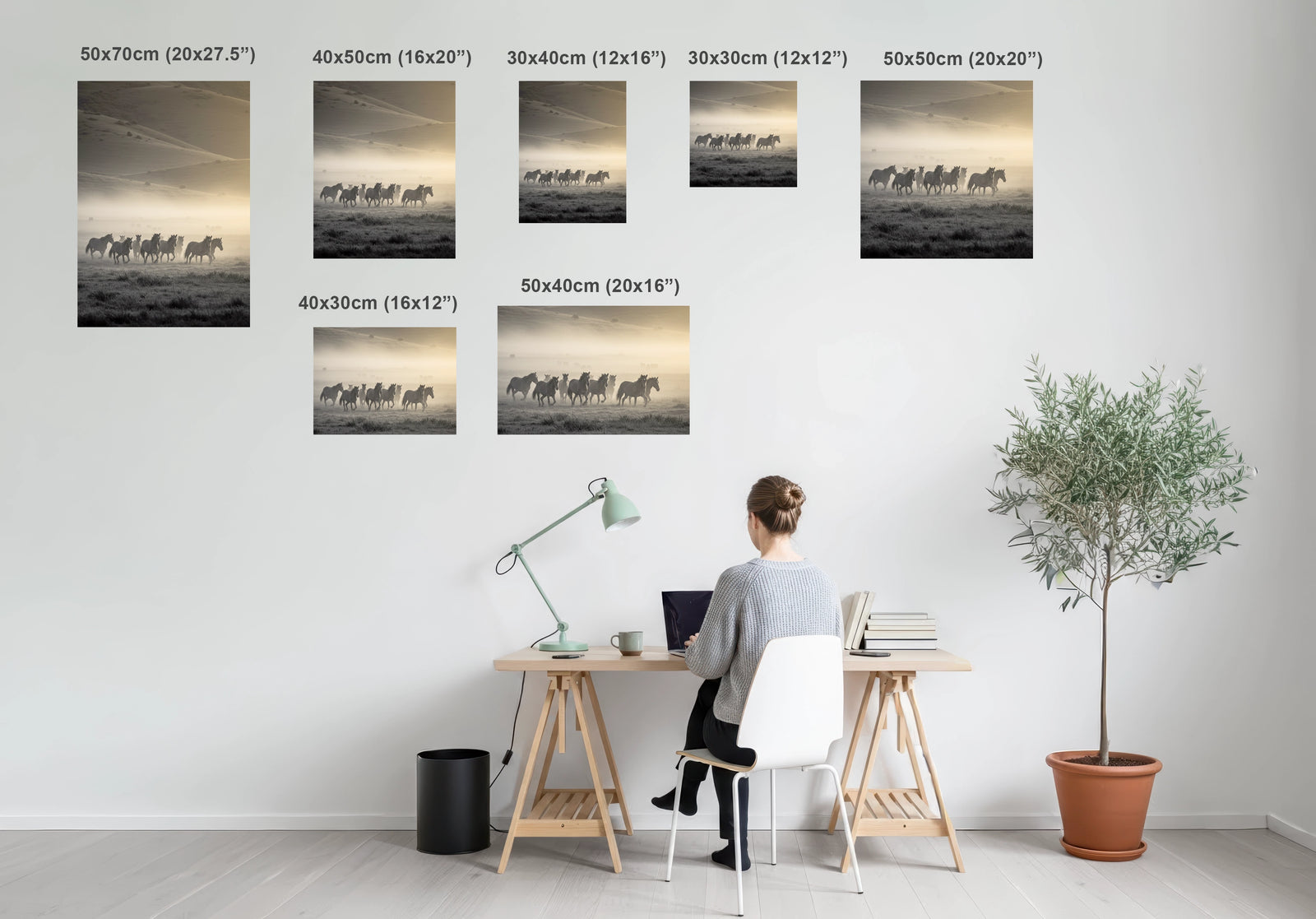 Dibond size comparison on wall